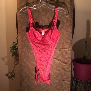 Red Floral Lace Teddy